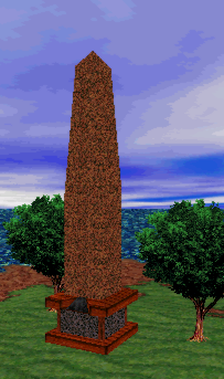 obelisk nieopodal Mist